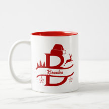 Niedliche Weihnachtsmonogramm und Tasse