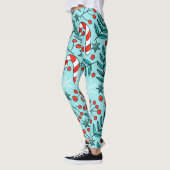 niedliche Weihnachtsmuster blaue Leggings (Links)