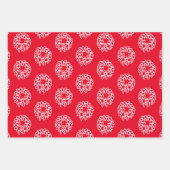 Niedliche Weihnachtsmuster in Rot und Weiß Geschenkpapier Set (Vorderseite 3)