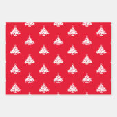 Niedliche Weihnachtsmuster in Rot und Weiß Geschenkpapier Set (Vorderseite 2)