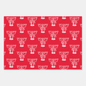 Niedliche Weihnachtsmuster in Rot und Weiß Geschenkpapier Set (Vorderseite)