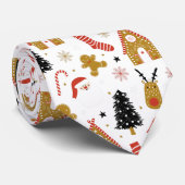 Niedliche Weihnachtsmuster Krawatte (Gerollt)