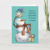 Niedliche Weihnachtsnachricht für Snowman Special Feiertagskarte (Vorderseite)