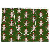 Niedliche Weihnachtsnacht Axolotl Gemustert Große Geschenktüte (Rückseite)