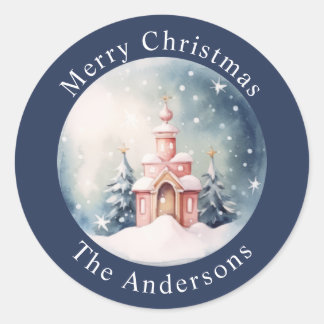 Niedliche Weihnachtsnachtsaufkleber Runder Aufkleber