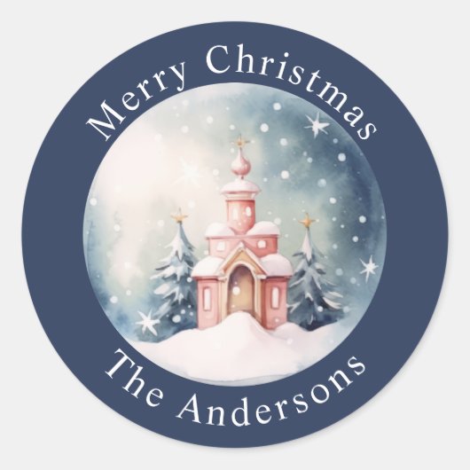 Niedliche Weihnachtsnachtsaufkleber Runder Aufkleber (Vorderseite)