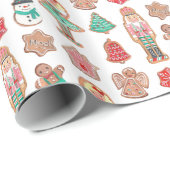 Niedliche Weihnachtsnachtscreme-Cookies Geschenkpapier (Rolleneckpunkt)