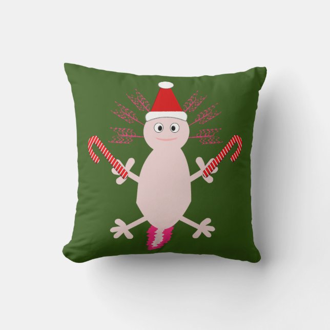 Niedliche Weihnachtsnachtsnacht Axolotl Doppelseit Kissen (Vorderseite)