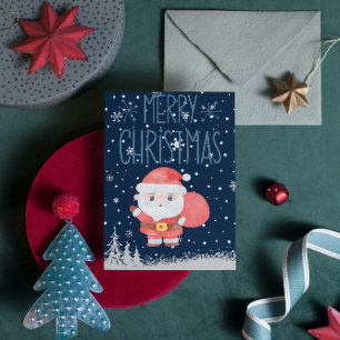 Niedliche Weihnachtsnachtsnachtskarte Feiertagspostkarte
