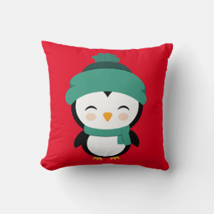 Niedliche Weihnachtspenguin-Kinder Kissen