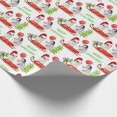Niedliche Weihnachtspenguine Geschenkpapier (Ecke)