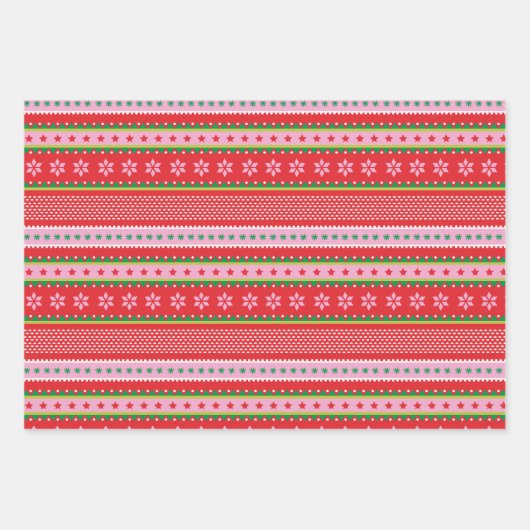 Niedliche WeihnachtsPenguine in Strickfäusten Geschenkpapier Set (Vorderseite 3)