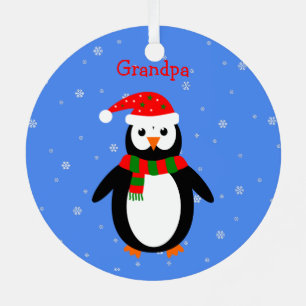 Niedliche Weihnachtspinguine fügen das zweiseitige Ornament Aus Metall