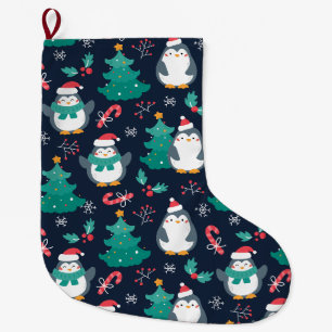 Niedliche Weihnachtspinguine Großer Weihnachtsstrumpf