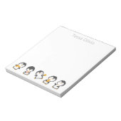 Niedliche Weihnachtspinguine mit weißem Namen Notizblock (Rotiert)