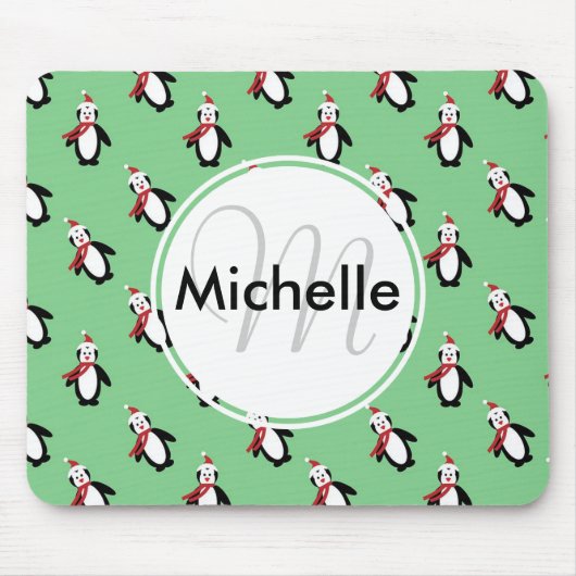 Niedliche Weihnachtspinguine Mousepad (Vorne)