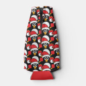 Niedliche Weihnachtspinguine Pattern Rot Flaschenkühler (Rückseite)