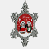 Niedliche Weihnachtspinguine Snowflake Ornament (Links)