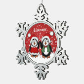 Niedliche Weihnachtspinguine Snowflake Ornament (Rechts)