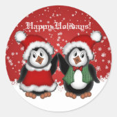 Niedliche Weihnachtspinguine Stickers (Vorderseite)