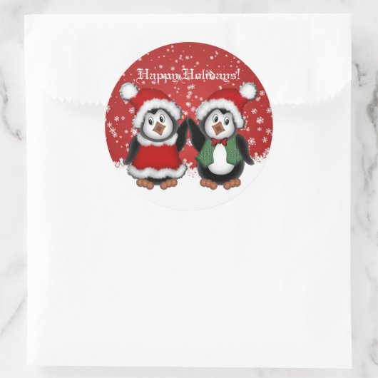 Niedliche Weihnachtspinguine Stickers (Tasche)