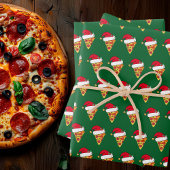 Niedliche Weihnachtspizzaschnitte in Weihnachtsman Geschenkpapier Set