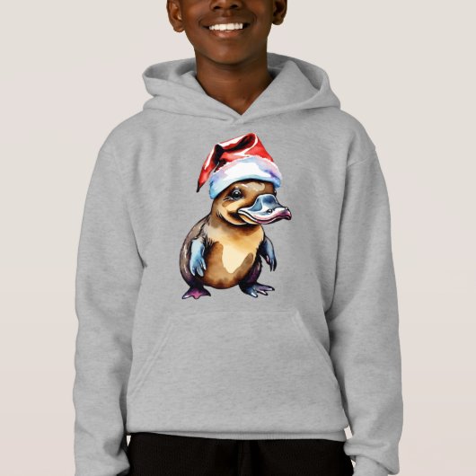 Niedliche Weihnachtsplatypus Hoodie (Vorderseite)