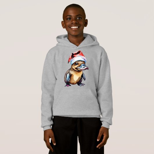 Niedliche Weihnachtsplatypus Hoodie (Vorne ganz)
