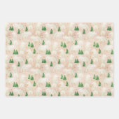 Niedliche Weihnachtspolarbären in Evergreen Forest Geschenkpapier Set (Vorderseite)