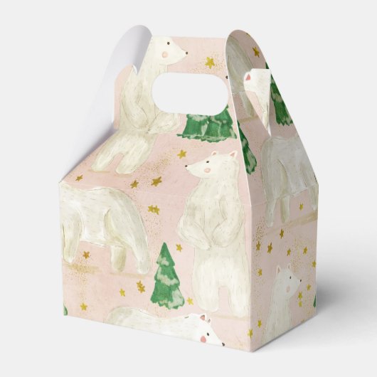 Niedliche Weihnachtspolarbären in Evergreen Forest Geschenkschachtel (Vorderseite)