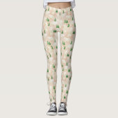 Niedliche Weihnachtspolarbären in Evergreen Forest Leggings (Vorderseite)