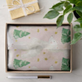 Niedliche Weihnachtspolarbären in Evergreen Forest Seidenpapier (Geschenk)