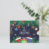 Niedliche Weihnachtspostkarte Postkarte (Stehend Vorderseite)