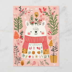 Niedliche Weihnachtspostkarte Postkarte