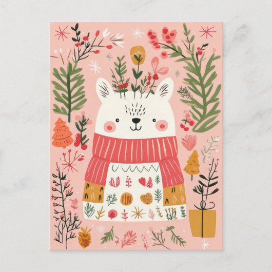 Niedliche Weihnachtspostkarte Postkarte (Vorderseite)