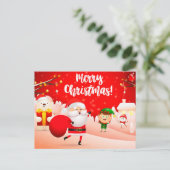 Niedliche Weihnachtspostkarte Postkarte (Stehend Vorderseite)