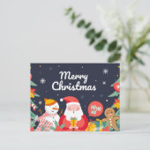 Niedliche Weihnachtspostkarte Postkarte (Stehend Vorderseite)