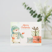Niedliche Weihnachtspostkarte Postkarte (Stehend Vorderseite)