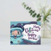 Niedliche Weihnachtspostkarte Postkarte (Stehend Vorderseite)