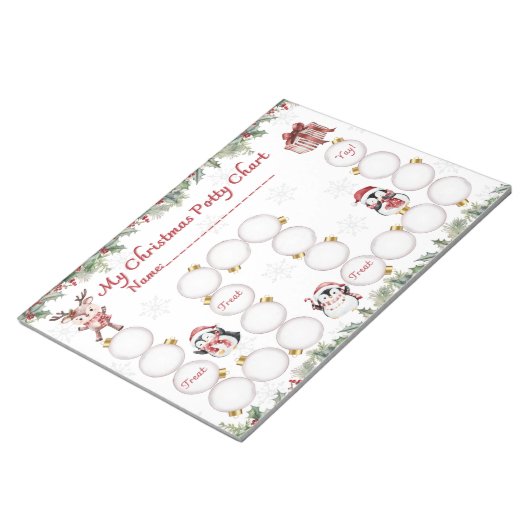 Niedliche Weihnachtspotty Training Chart Notepad Notizblock (angewinkelt)