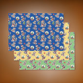 Niedliche Weihnachtsrakoons mit Geschenken Snowglo Geschenkpapier Set