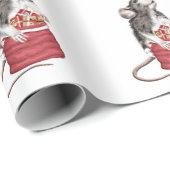 Niedliche Weihnachtsratte Geschenkpapier (Rolleneckpunkt)