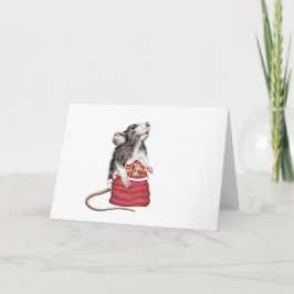 Niedliche Weihnachtsratte Karte