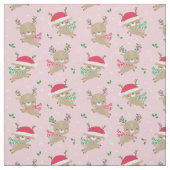 Niedliche Weihnachtsregensche Weihnachtsmannmützen Stoff (Muster)