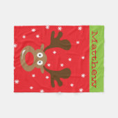 Niedliche Weihnachtsren-Fleece-Decke Fleecedecke (Vorderseite (Horizontal))