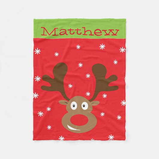 Niedliche Weihnachtsren-Fleece-Decke Fleecedecke (Vorderseite)