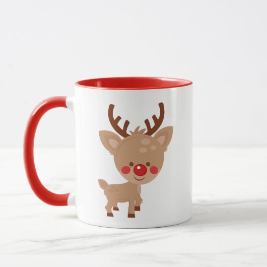 Niedliche Weihnachtsren-Tasse Tasse (Links)