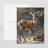 Niedliche Weihnachtsrinder Feiertagspostkarte (Vorne/Hinten)