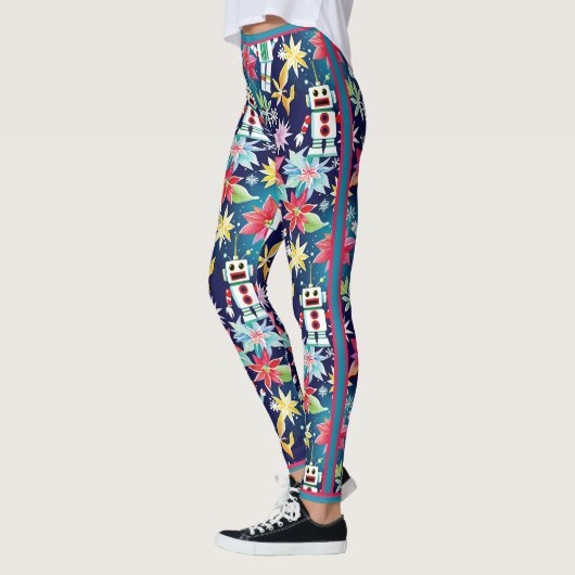 Niedliche Weihnachtsroboter Leggings (Links)