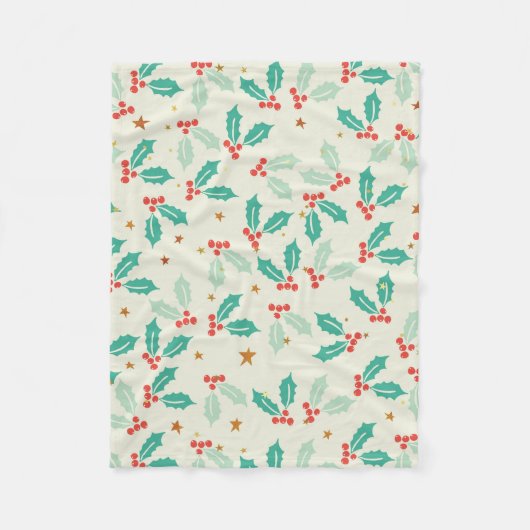 Niedliche Weihnachtsrot und grüne Mistletoe Fleecedecke (Vorderseite)